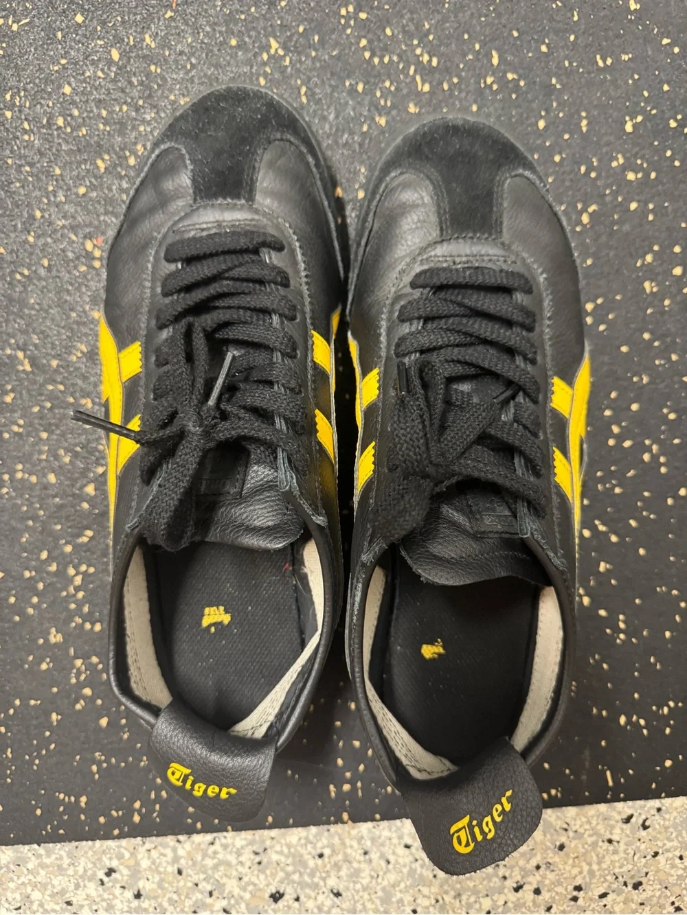 Onitsuka Tiger by Asics Black with Yellow Stripe Sneakers